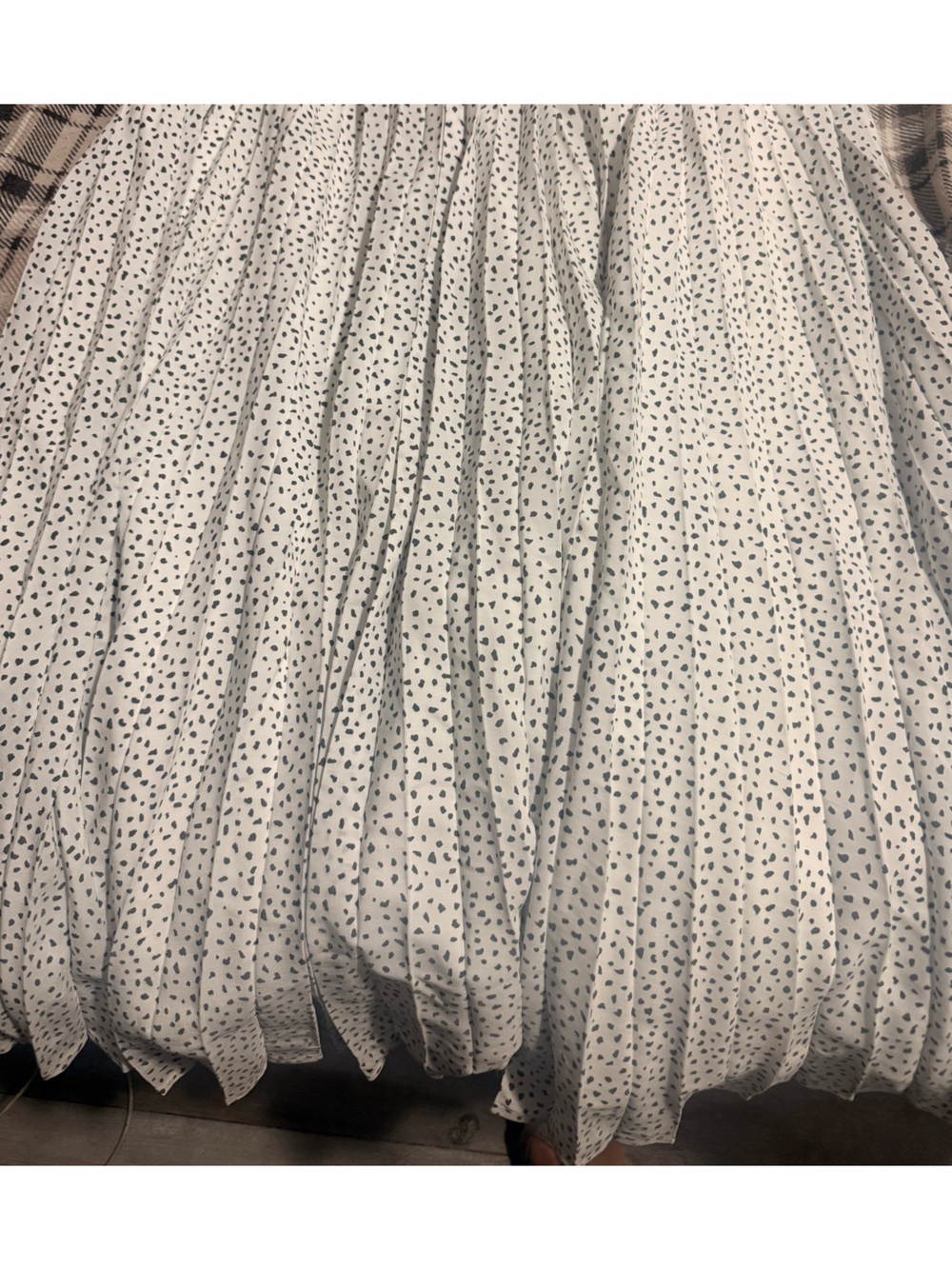 a new day White Maxi Skirt with Tiny Black Dot Print